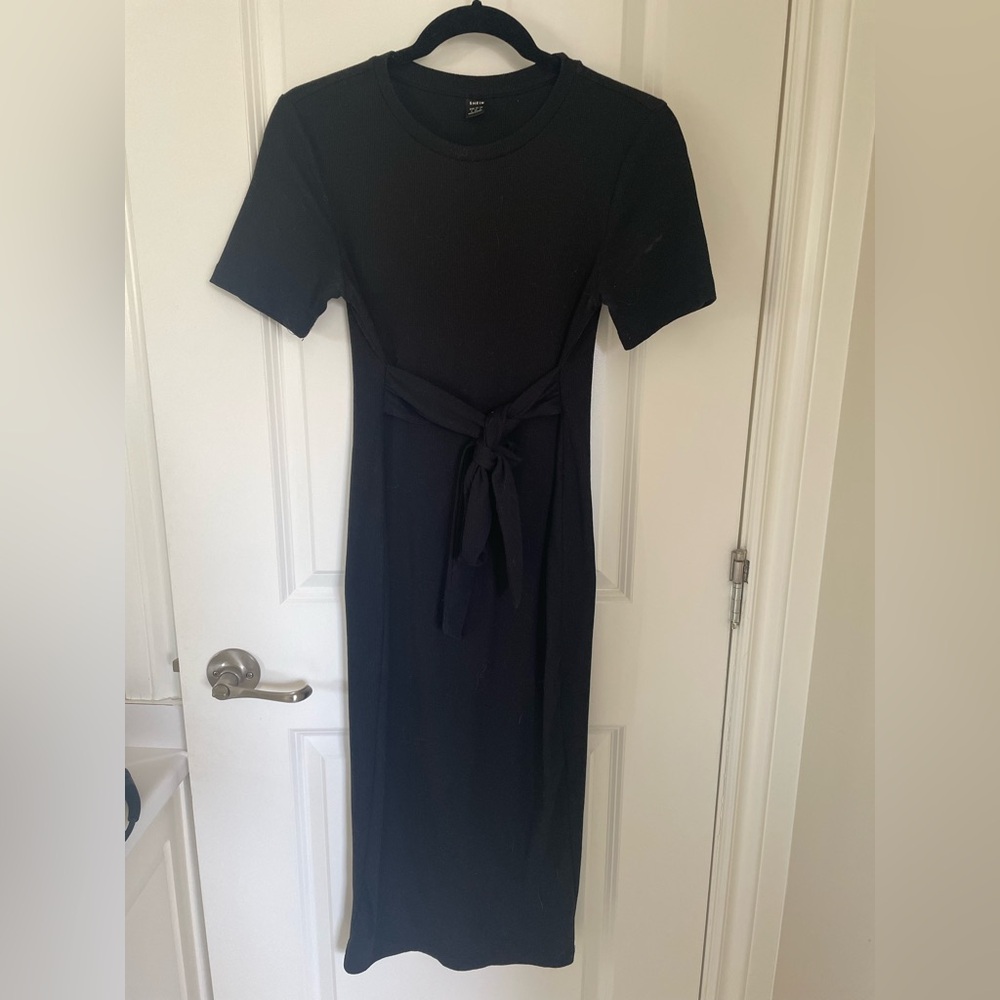 Shein maternity rib knit tie front dress size small (4) - Picture 4 of 7